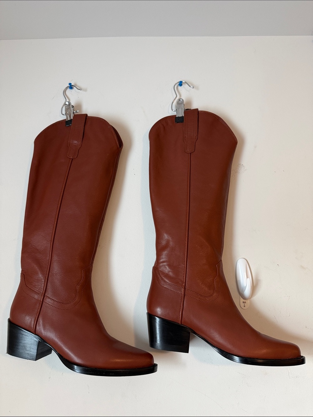 Quince Rust Brown Leather Boots Soft Leather With Pointy Toe Boots Size 8
